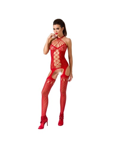 PASSION WOMAN BS056 BODYSTOCKING RED ONE SIZE