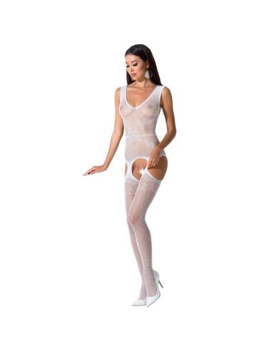 PASSION WOMAN BS062 BODYSTOCKING WHITE ONE SIZE