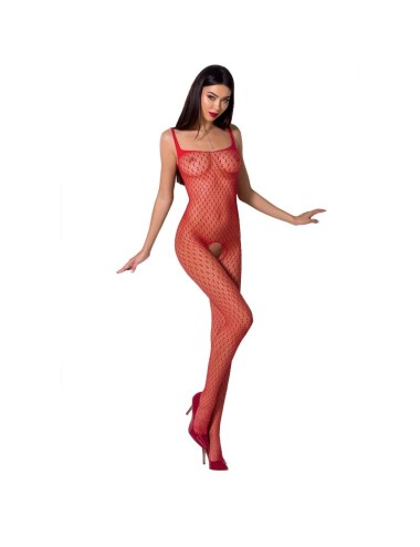 PASSION WOMAN BS071 BODYSTOCKING - RED ONE SIZE