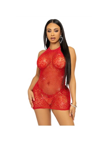 MINI VESTIDO LEG AVENUE COM STRASS TAMANHO ÚNICO - VERMELHO