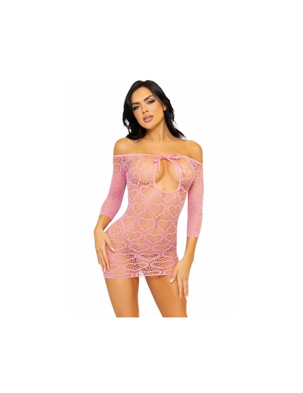 VESTIDO LEG AVENUE HEART NET TAMANHO ÚNICO - ROSA