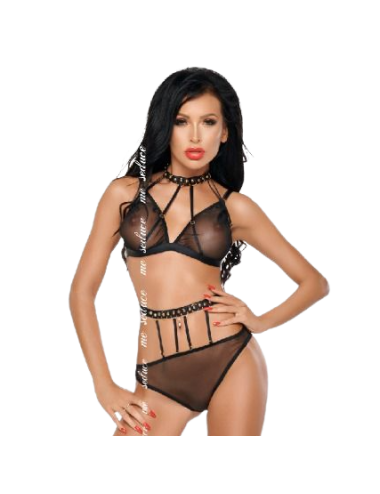 ME-SEDUCE DOTTY CONJUNTO DE DUAS PEÇAS PRETO S / M