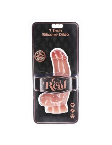GET REAL - DILDO DE SILICONE 18 CM W BOLAS PELE