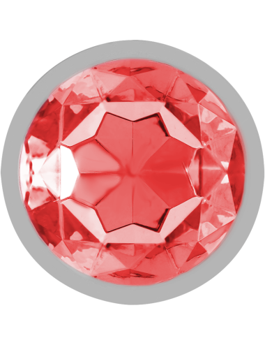 INTENSE - PLUG ANAL DE METAL COM CRISTAL VERMELHO TAMANHO M