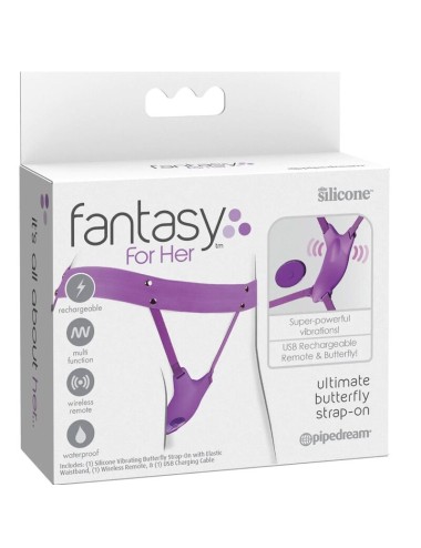 FANTASY FOR HER - ARNÊS DE BORBOLETA VIBRANTE, CONTROLE REMOTO RECARREGÁVEL E VIOLETA