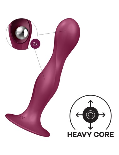 SATISFYER - DILDO DE SILICONE DUPLA BALL-R GARNET