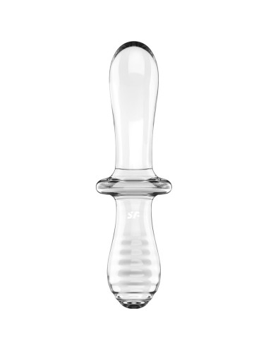 SATISFYER - DILDO DE CRISTAL DUPLO TRANSPARENTE