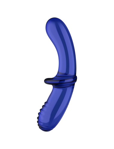 SATISFYER - DILDO DE CRISTAL DUPLO AZUL