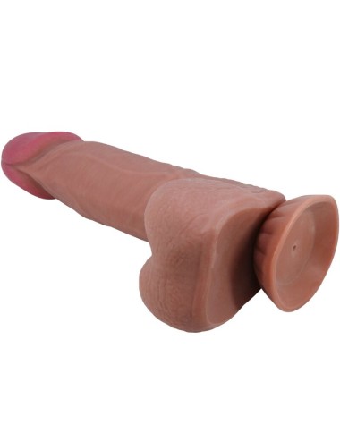 PRETTY LOVE - SÉRIE SLIDING SKIN DILDO REALÍSTICO COM VENTOSA DESLIZANTE DE PELE MARROM 20