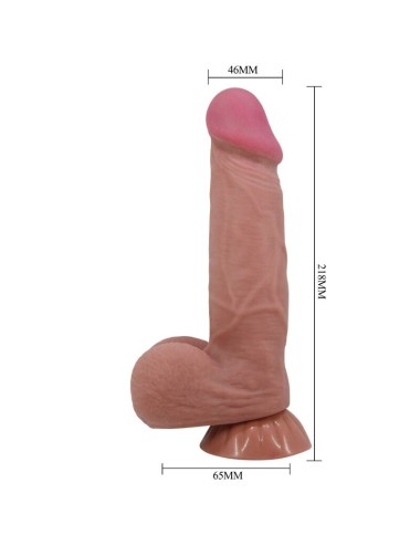PRETTY LOVE - SÉRIE SLIDING SKIN DILDO REALÍSTICO COM VENTOSA DESLIZANTE DE PELE MARROM 20,6 CM