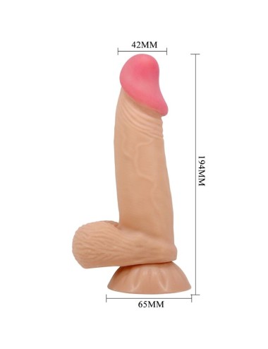 PRETTY LOVE - SÉRIE SLIDING SKIN DILDO REALÍSTICO COM VENTOSA DESLIZANTE PELE 19,4 CM