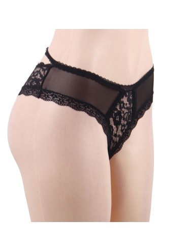 QUEEN LINGERIE - CALCINHA DE RENDA FLORAL S/M