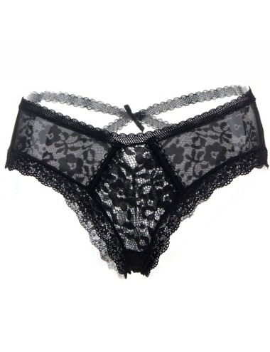 QUEEN LINGERIE - CALCINHA DE RENDA FLORAL S/M