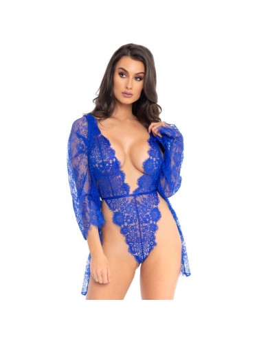 LEG AVENUE - TEDDY E ROBE AZUL S