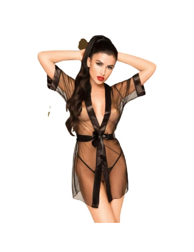 PENTHOUSE - MIDNIGHT MIRAGE PEIGNOIR PRETO XL