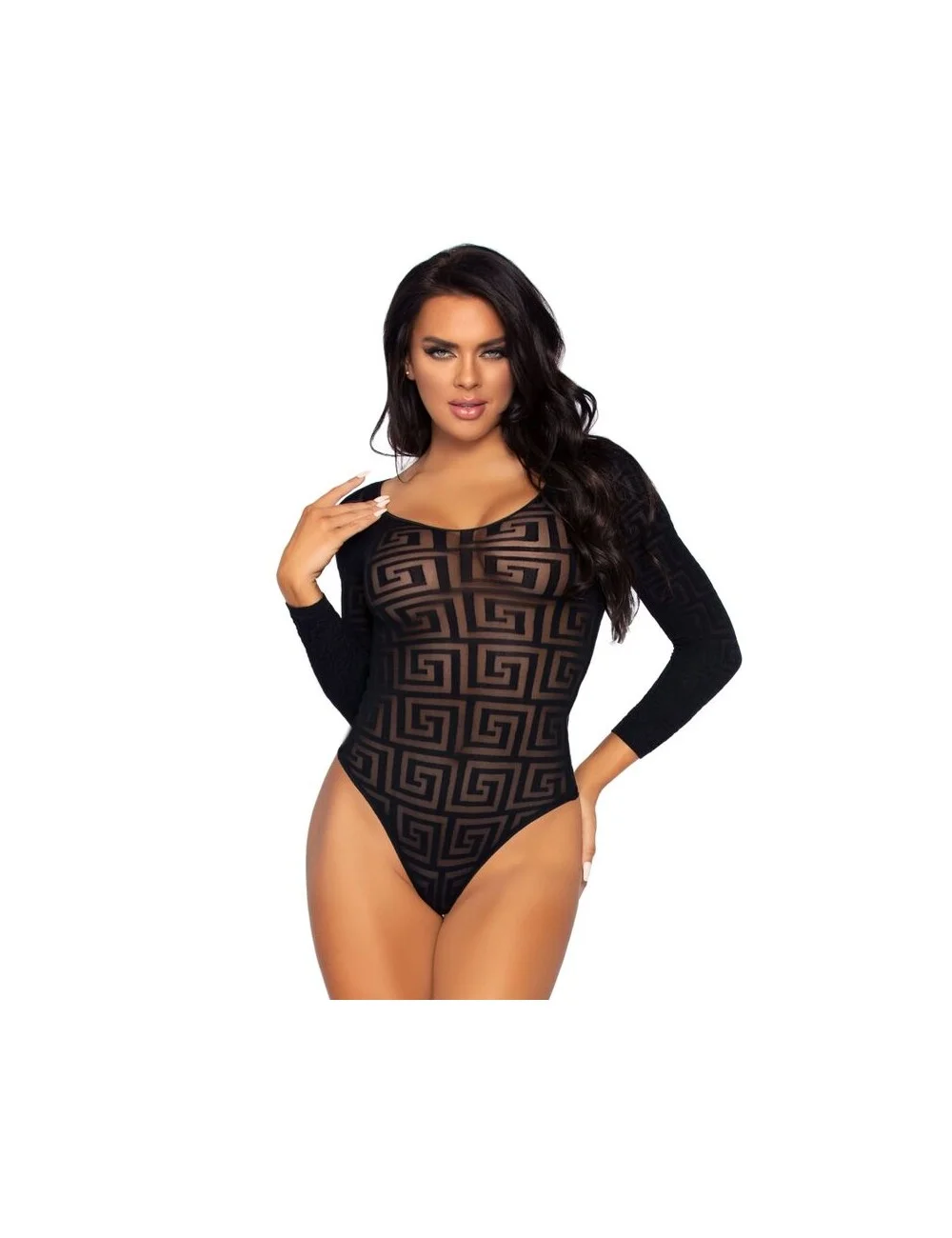 LEG AVENUE - MOSAIC SNAP CROTH BODYSUIT TAMANHO ÚNICO