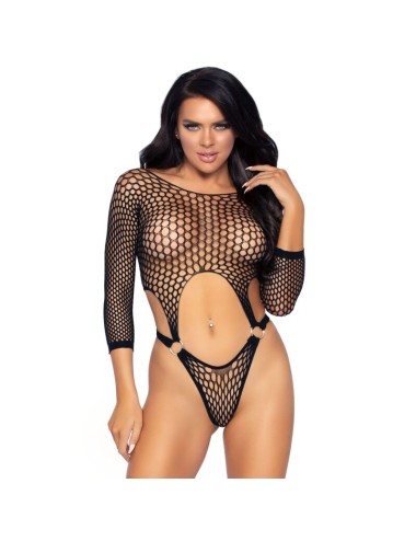 LEG AVENUE - TOP BODYSUIT COM TANGA NAS COSTAS TAMANHO ÚNICO - PRETO