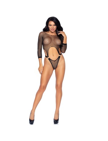 LEG AVENUE - TOP BODYSUIT COM TANGA NAS COSTAS TAMANHO ÚNICO - PRETO