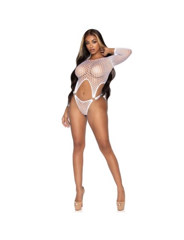 LEG AVENUE - TOP BODYSUIT COM TANGA NAS COSTAS TAMANHO ÚNICO - BRANCO