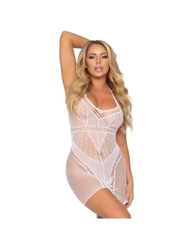 LEG AVENUE - MINI VESTIDO MULTI NET TAMANHO ÚNICO - BRANCO