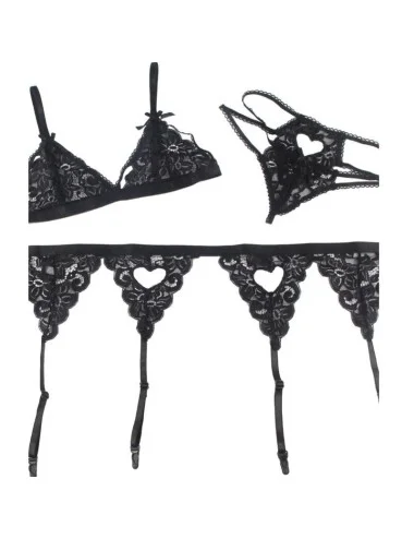 SUBBLIME - SET CONJUNTO TRÊS PEAS SUTI + CINTA LIGA + CALA L/XL