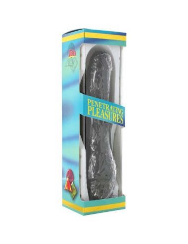 SEVEN CREATIONS - VIBRADOR VINIL P-SHAPE PÊNIS PRETO 20 CM