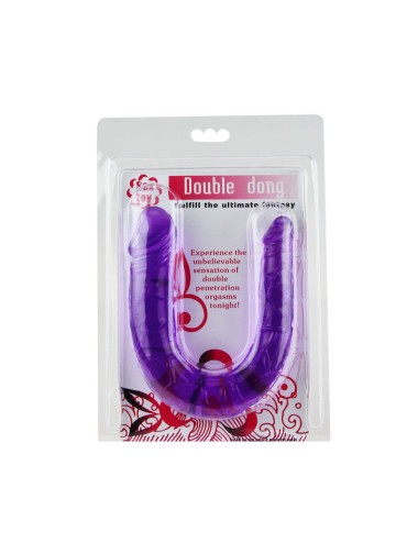 BAILE - DILDO DUPLO EM GELÉIA FLEXÍVEL LILS