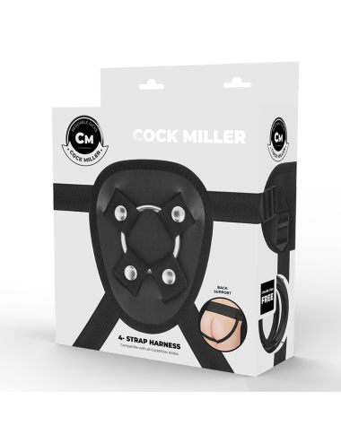 COCK MILLER - ARNÊS + DENSIDADE DE SILICONE ARTICULVEL COCKSIL PRETO 19,5 CM