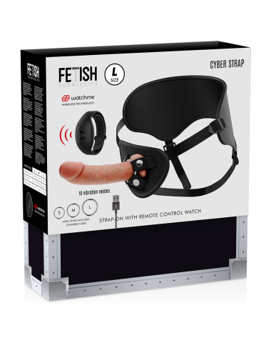 FETISH SUBMISSIVE CYBER STRAP - ARNÊS COM TECNOLOGIA DILDO WATCHME L DE CONTROLE REMOTO