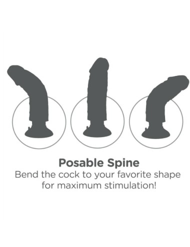 KING COCK - DILDO VIBRADOR COM TESTÍCULOS 17.78 CM NATURAL