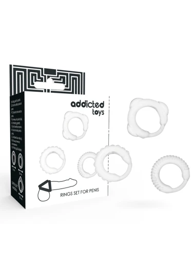 ADDICTED TOYS  SET 3 ANILLOS PENE CLEAR