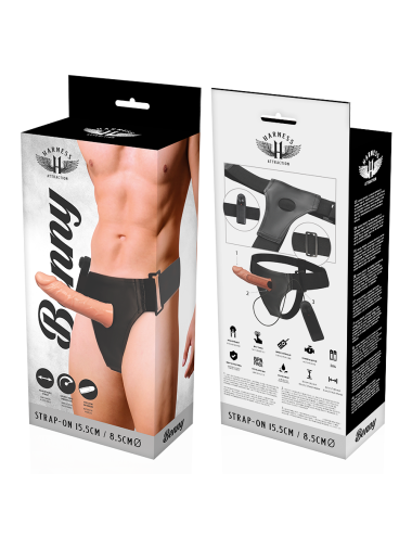 HARNESS ATTRACTION - RNES HOLLOW BENNY COM VIBRADOR 15 CM -O- 4.5 CM