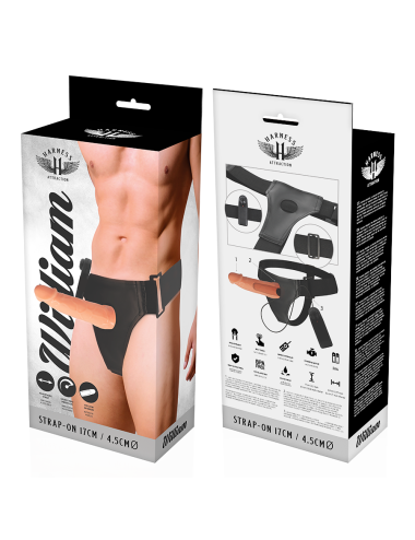 HARNESS ATTRACTION - WILLIAN HOLLOW RNES COM VIBRADOR 17 CM -O- 4.5 CM