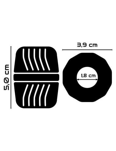 POWERING - ANEL PARA O PÉNIS SUPER FLEXÍVEL E RESISTENTE 5 CM PR11 PRETO