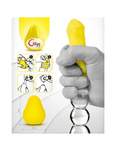 G-VIBE - OVO MASTURBADOR TEXTURADO AMARELO REUTILIZVEL