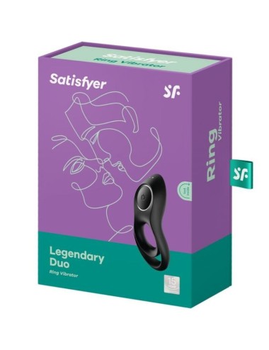 SATISFYER - VIBRADOR DE ANÉIS LENDRIO DUO PRETO