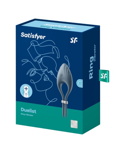 SATISFYER - VIBRADOR DE ANEL DUELISMO CINZA