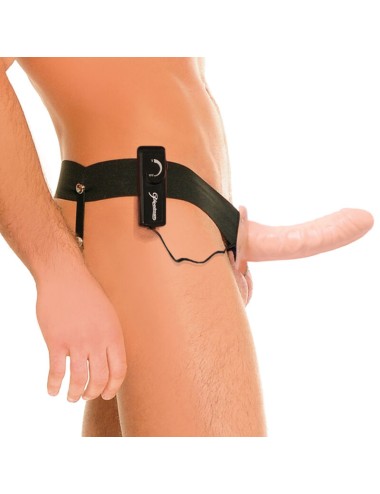 FETISH FANTASY SERIES - ARNÊS VIBRADOR OCO PARA ELE E ELA NATURAL 14CM