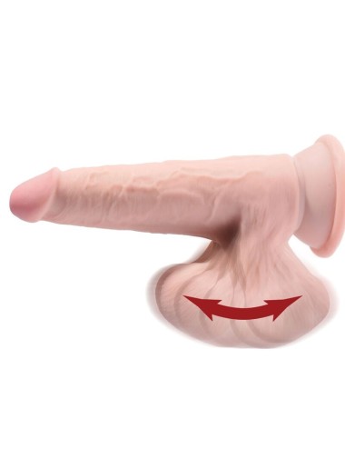 KING COCK - PLUS 3D DILDO BALANANDO BOLAS 24.5 CM PELE CLARA