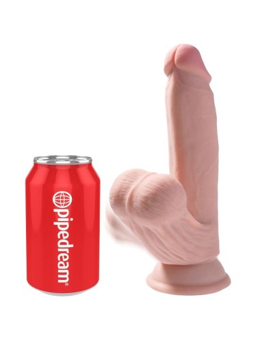 KING COCK - PLUS 3D DILDO BALANANDO BOLAS 15.2 CM PELE CLARA