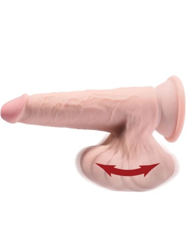 KING COCK - PLUS 3D DILDO BALANANDO BOLAS 15.2 CM PELE CLARA