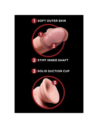 KING COCK - PLUS 3D DILDO BALANANDO BOLAS 15.2 CM PELE CLARA