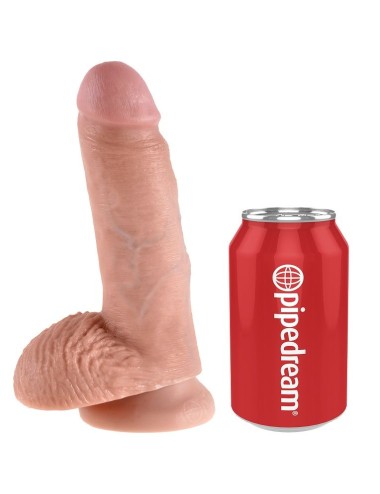 KING COCK - 7 CARNE DE DILDO COM BOLAS 17.8 CM