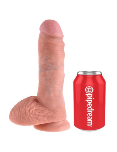 KING COCK - 8 CARNE DE DILDO COM BOLAS 20.3 CM