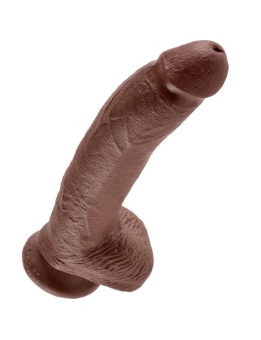 KING COCK - 9 DILDO CASTANHO COM BOLAS 22.9 CM