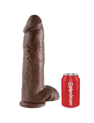 KING COCK - 12 DILDO CASTANHO COM BOLAS 30.48 CM