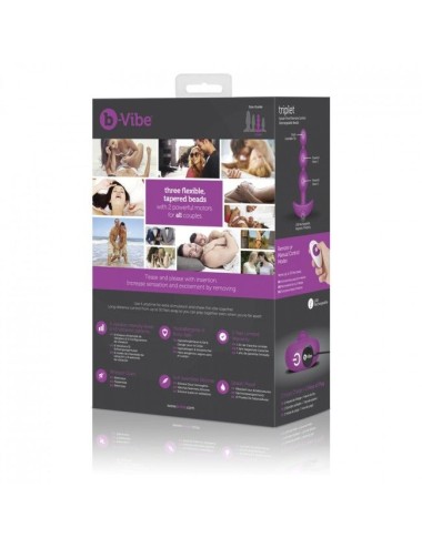 B-VIBE - TRIPLET ANAL CONTAS DE CONTROLE REMOTO ROSA