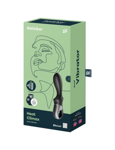 SATISFYER - APLICATIVO VIBRADOR ANAL HEAT CLIMAX PRETO