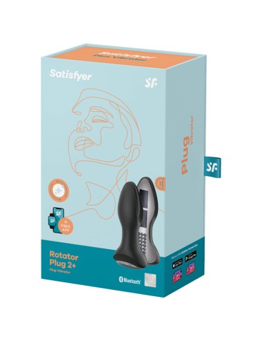 SATISFYER - ROTATOR PLUG 2+ APLICATIVO VIBRATÓRIO PRETO