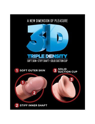 KING COCK - DILDO TRIPLA DENSIDADE 19 CM